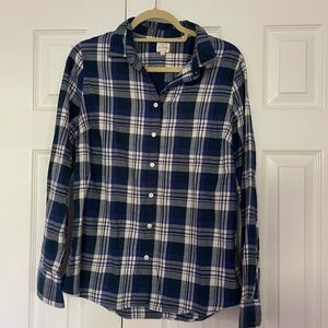 J.Crew Women’s Blue Plaid Flannel Shirt